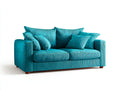 Canapé 2 places en velours côtelé 195x95x90 cm - turquoise - assise rembourrée et accoudoirs droits pour salon