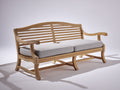 Banc de jardin en bois massif 180x66x92 cm - bois naturel - dossier courbé avec accoudoirs