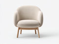 Fauteuil en tissu texturé 80x78x85 cm - écru - dossier arrondi et pieds en bois pour salon