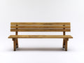 Banc de jardin en bois 180x55x82 cm - bois naturel - dossier à lattes