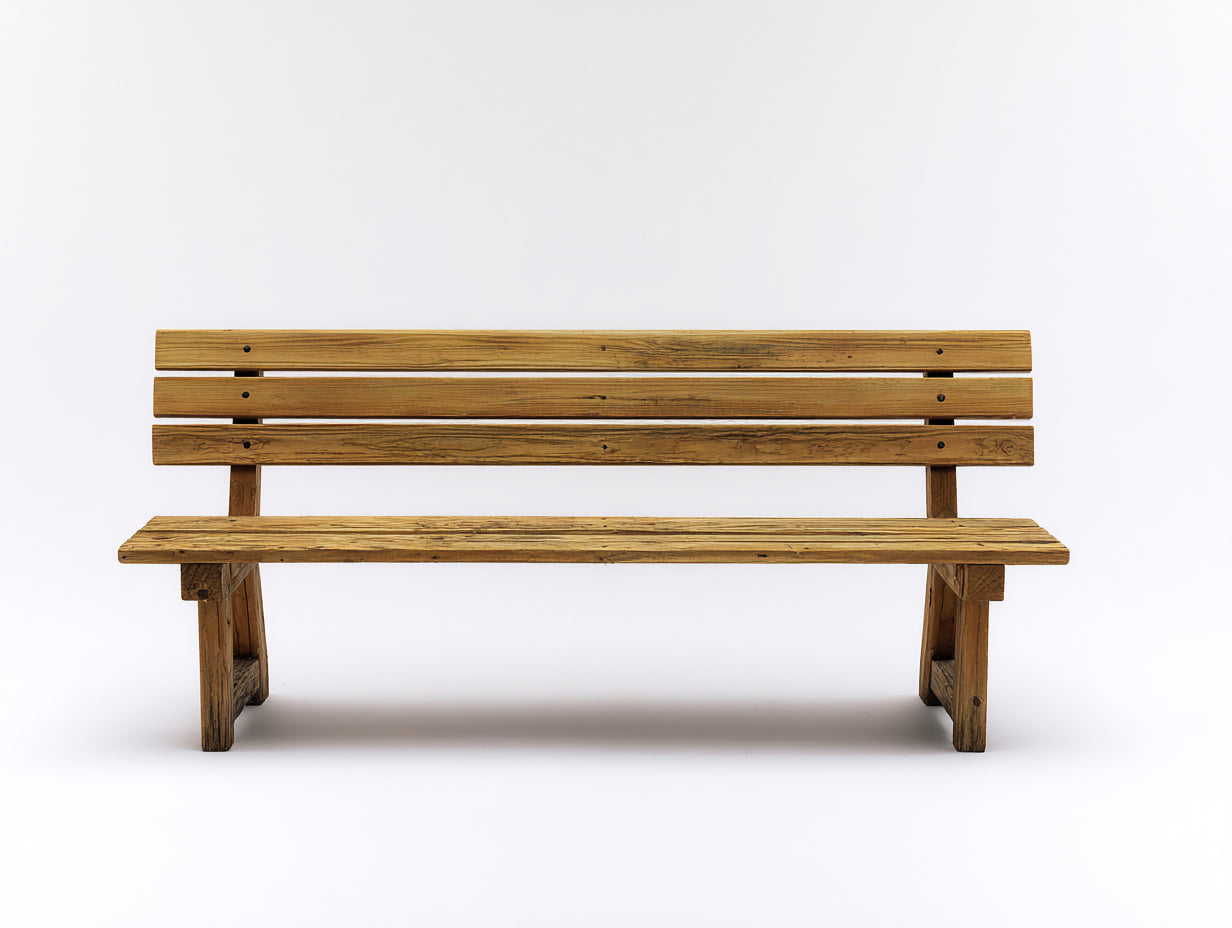 Banc de jardin en bois 180x55x82 cm - bois naturel - dossier à lattes