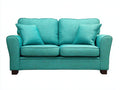 Canapé 2 places - tissu texturé - 160x87x82 cm - bleu turquoise - style contemporain pour salon