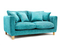 Canapé 2 places en tissu côtelé 175x90x85 cm - bleu turquoise - accoudoirs arrondis