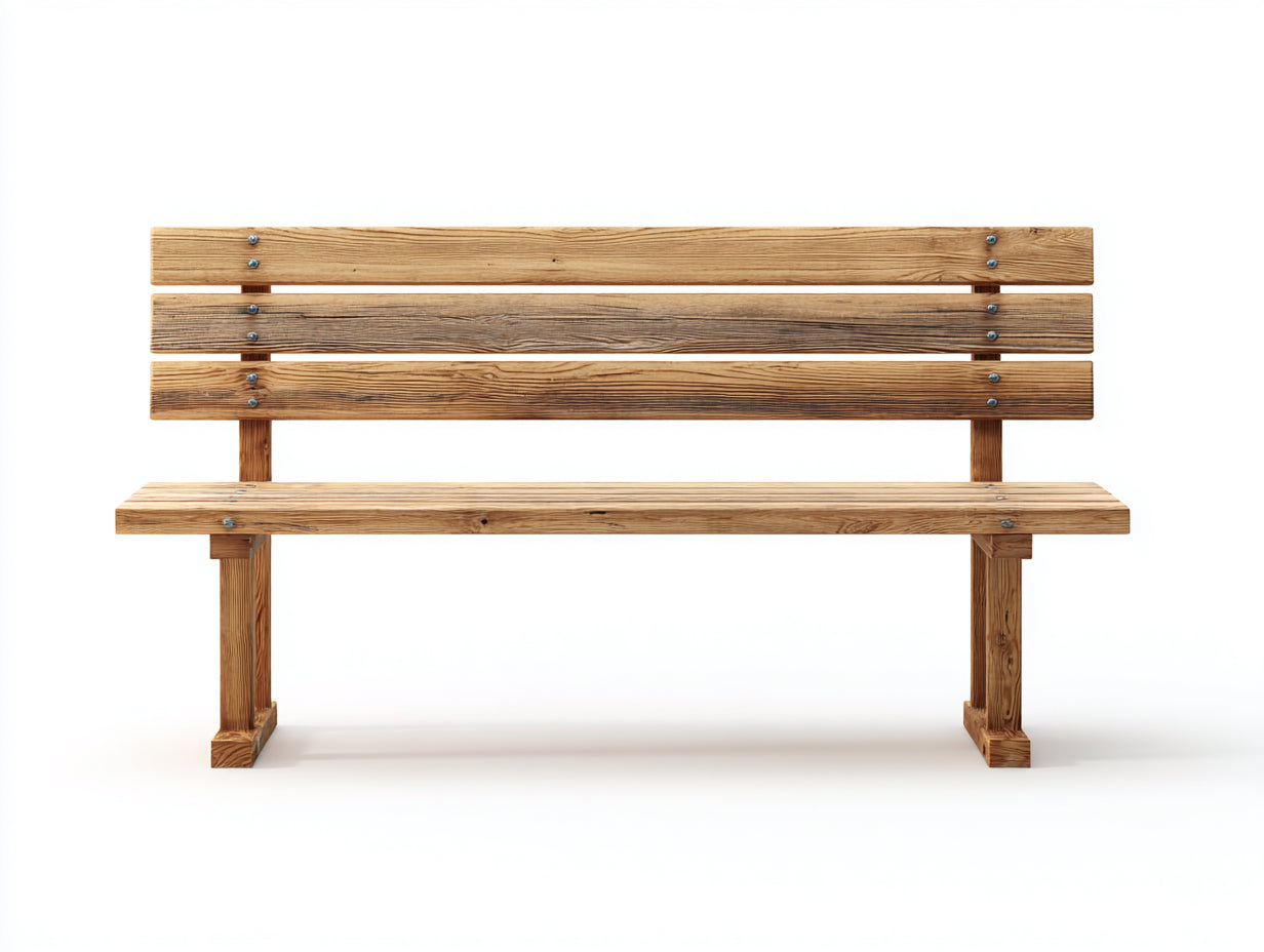 Banc de jardin en bois 160x45x85 cm - bois naturel - dossier à lattes