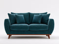 Canapé 2 places - tissu texturé - 165x88x82 cm - bleu pétrole - style moderne pour salon