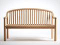 Banc de jardin en bois 180x62x90 cm - bois naturel - dossier incurvé à lattes avec accoudoirs