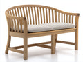 Banc de jardin en bois massif 160x62x88 cm - bois naturel - dossier courbé à lattes