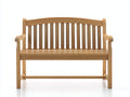 Banc de jardin en bois 150x60x88 cm - bois naturel - dossier incurvé avec accoudoirs