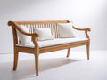 Banc de jardin en bois 170x60x92 cm - bois naturel - accoudoirs courbés classiques