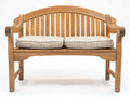 Banc de jardin 2 places en bois massif 125x60x92 cm - bois naturel brun clair - dossier cintré et accoudoirs pour extérieur